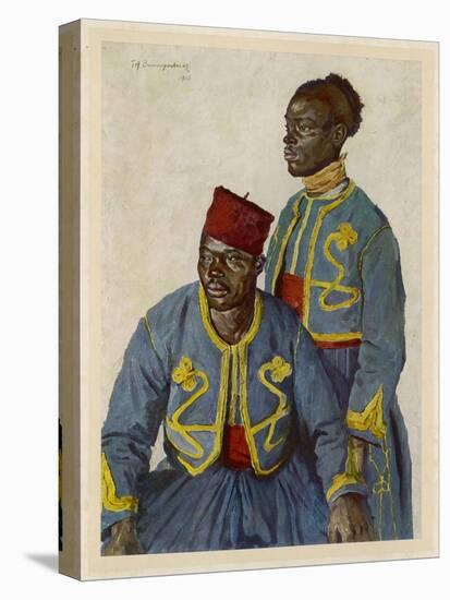 Two Soldiers from the Sudan Serving with the French Army During World War One-Theodor Baumgartner-Stretched Canvas