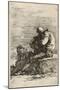 Two Soldiers, One Seated on a Ledge Holding a Cane, C.1656-57 (Etching on Laid Paper)-Salvator Rosa-Mounted Giclee Print