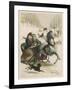 Two Spanish Ladies Go for a Sleigh Ride Accompanied by Their Dog-D. Eusebio Planas-Framed Art Print