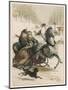 Two Spanish Ladies Go for a Sleigh Ride Accompanied by Their Dog-D. Eusebio Planas-Mounted Art Print