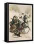 Two Spanish Ladies Go for a Sleigh Ride Accompanied by Their Dog-D. Eusebio Planas-Framed Stretched Canvas