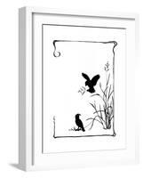 Two Sparrows Collecting Grass Seeds-Mary Baker-Framed Giclee Print