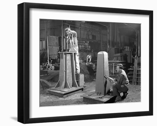 Two Stages of Moulding a Steel Casting, Rotherham, South Yorkshire, 1963-Michael Walters-Framed Photographic Print