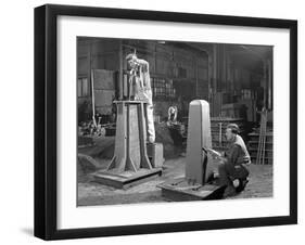 Two Stages of Moulding a Steel Casting, Rotherham, South Yorkshire, 1963-Michael Walters-Framed Photographic Print