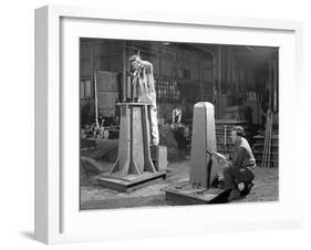 Two Stages of Moulding a Steel Casting, Rotherham, South Yorkshire, 1963-Michael Walters-Framed Photographic Print
