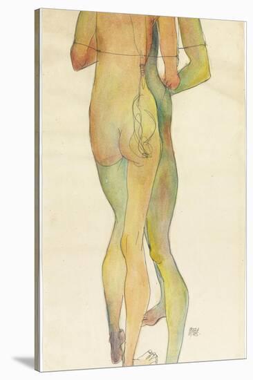 Two Standing Nudes, 1913-Egon Schiele-Stretched Canvas