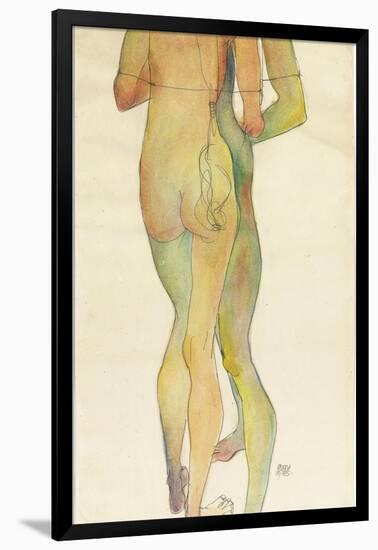 Two Standing Nudes, 1913-Egon Schiele-Framed Giclee Print