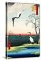 Two Storks Japanese Woodblock Print-null-Stretched Canvas