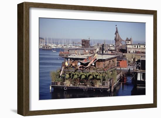 Two-Story Floating Home Covered in Hanging and Potted Plants, Sausalito, CA, 1971-Michael Rougier-Framed Photographic Print