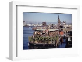 Two-Story Floating Home Covered in Hanging and Potted Plants, Sausalito, CA, 1971-Michael Rougier-Framed Photographic Print