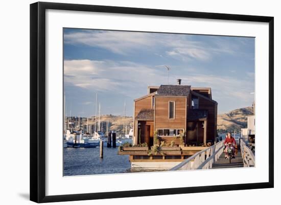 Two-Story, Wooden Floating Home, Sausalito, California, 1971-Michael Rougier-Framed Photographic Print