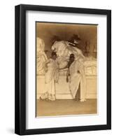 Two students in Grecian Costume before a plaster cast of the three fates from the Elgin Marbles-Thomas Cowperthwait Eakins-Framed Premium Photographic Print