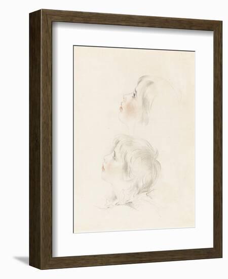 Two Studies for Arthur from Shakespeare's 'King John' (Pencil, Chalk and Stump on Paper)-George Henry Harlow-Framed Giclee Print