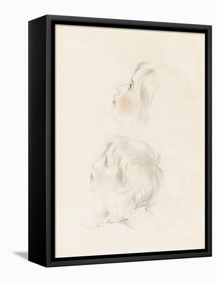 Two Studies for Arthur from Shakespeare's 'King John' (Pencil, Chalk and Stump on Paper)-George Henry Harlow-Framed Stretched Canvas