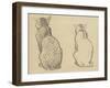 Two Studies of a Cat-Theophile Alexandre Steinlen-Framed Giclee Print