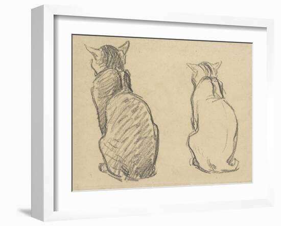 Two Studies of a Cat-Theophile Alexandre Steinlen-Framed Giclee Print