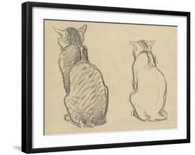 Two Studies of a Cat-Theophile Alexandre Steinlen-Framed Giclee Print