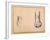 Two Studies of a Foot in Foreshortening-Agostino Carracci-Framed Giclee Print