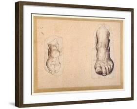 Two Studies of a Foot in Foreshortening-Agostino Carracci-Framed Giclee Print