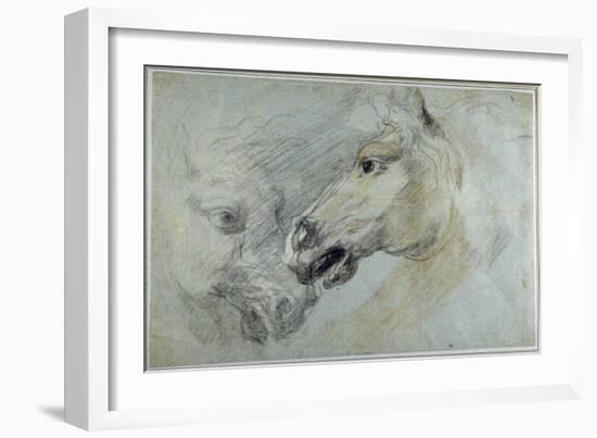 Two Studies of a Horse's Head-Jan Boeckhorst-Framed Giclee Print