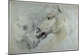 Two Studies of a Horse's Head-Jan Boeckhorst-Mounted Giclee Print