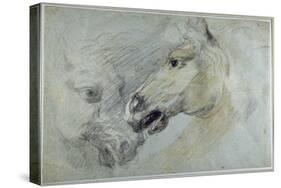 Two Studies of a Horse's Head-Jan Boeckhorst-Stretched Canvas