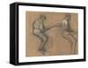 Two Studies of a Jockey, c.1884-Edgar Degas-Framed Stretched Canvas