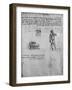 'Two Studies of a Nude Figure and the View and Plan of a Building', c1480 (1945)-Leonardo Da Vinci-Framed Giclee Print