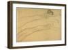 Two Studies of a Reclining Draped Figure-Gustav Klimt-Framed Giclee Print