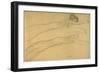 Two Studies of a Reclining Draped Figure-Gustav Klimt-Framed Giclee Print