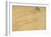 Two Studies of a Reclining Draped Figure-Gustav Klimt-Framed Giclee Print