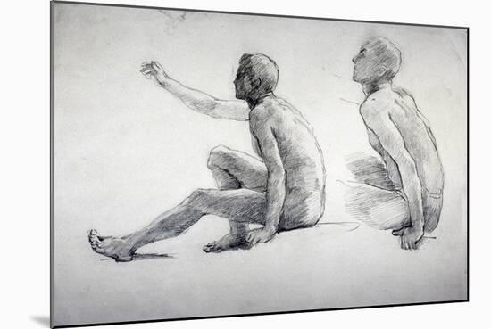 Two Studies of a Seated Male Nude, C1864-1930-Anna Lea Merritt-Mounted Giclee Print