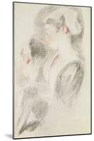 Two Studies of a Woman-Jean Antoine Watteau-Mounted Premium Giclee Print