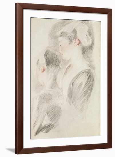 Two Studies of a Woman-Jean Antoine Watteau-Framed Giclee Print