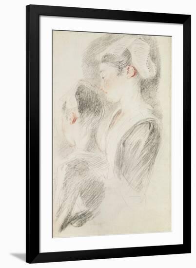 Two Studies of a Woman-Jean Antoine Watteau-Framed Giclee Print