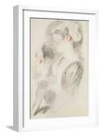 Two Studies of a Woman-Jean Antoine Watteau-Framed Giclee Print