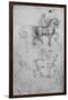 Two Studies of Horses and Riders and Smaller Studies of Horses', c1480 (1945)-Leonardo Da Vinci-Framed Giclee Print