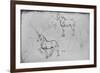 'Two Studies of Horses, One of a Galloping Horseman and Others of Horses' Legs', c1480 (1945)-Leonardo Da Vinci-Framed Giclee Print