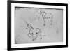 'Two Studies of Horses, One of a Galloping Horseman and Others of Horses' Legs', c1480 (1945)-Leonardo Da Vinci-Framed Giclee Print