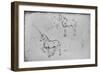 'Two Studies of Horses, One of a Galloping Horseman and Others of Horses' Legs', c1480 (1945)-Leonardo Da Vinci-Framed Giclee Print