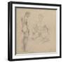 Two Studies of Nude Men One Standing, Another Sitting-Eugene Delacroix-Framed Giclee Print