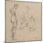 Two Studies of Nude Men One Standing, Another Sitting-Eugene Delacroix-Mounted Giclee Print