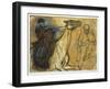 Two Studies of Riders-Edgar Degas-Framed Giclee Print