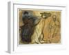 Two Studies of Riders-Edgar Degas-Framed Giclee Print