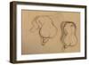 Two Studies of Seated Nude-Gustav Klimt-Framed Giclee Print