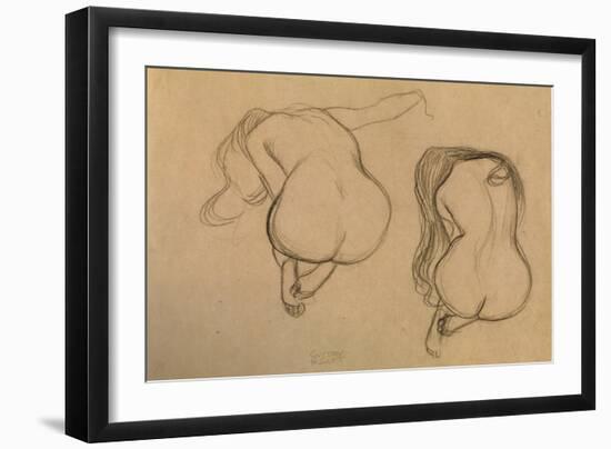 Two Studies of Seated Nude-Gustav Klimt-Framed Giclee Print