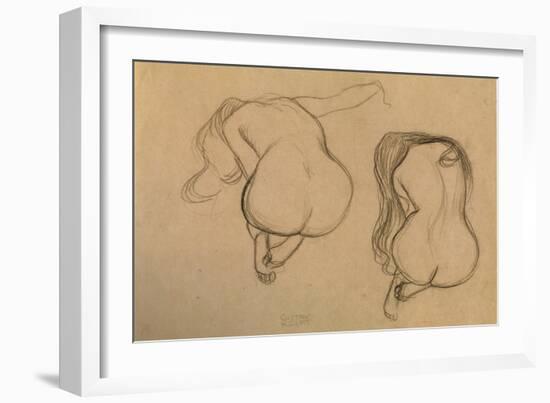 Two Studies of Seated Nude-Gustav Klimt-Framed Giclee Print