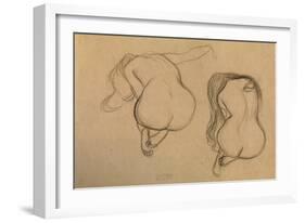 Two Studies of Seated Nude-Gustav Klimt-Framed Giclee Print