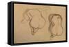 Two Studies of Seated Nude-Gustav Klimt-Framed Stretched Canvas