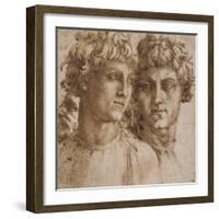 Two Studies of the Head of a Youth, C.1550-Baccio Bandinelli-Framed Giclee Print